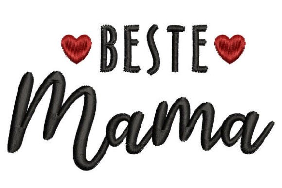 Beste Mama Embroidery Lettering 3 Sizes Review
