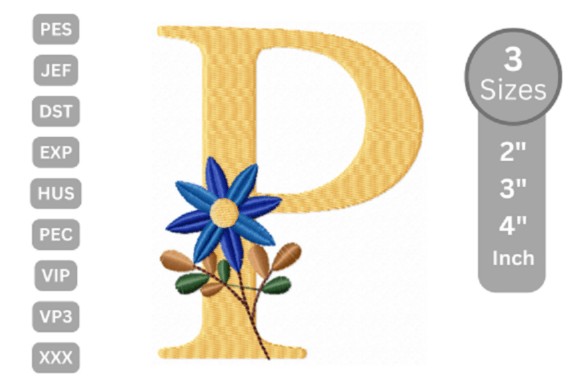 Botanical Flower Letter P: A Designer’s Stitch Test