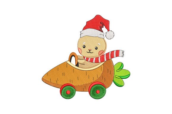 Bunny Driving Carrot Car: A Christmas Embroidery Review