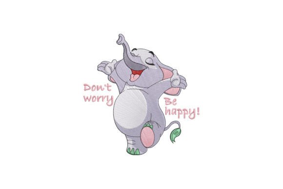 Don't Worry Be Happy Funny Elephant Design Review