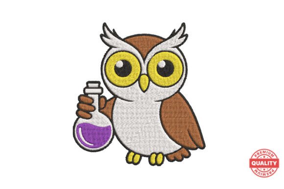 Halloween Owl with Potion: A Seasonal Embroidery Review