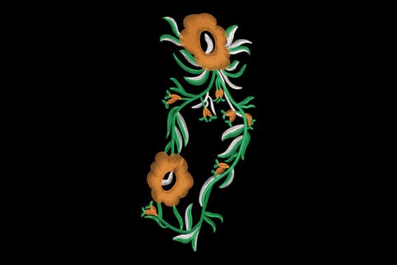 Orange Floral Vine: A Vibrant Embroidery Review