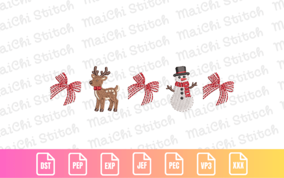 Reindeer Snowman Border: Cozy Holiday Embroidery