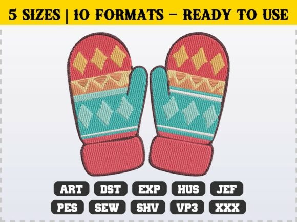 Reviewing Winter Cozy Holiday Mittens Embroidery