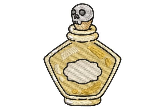Spooky Skull Potion Bottle Embroidery Design